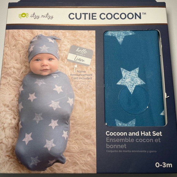 New Itsy Ritsy Cutie Cocoon Star Swaddle & Hat - Picture 3 of 3